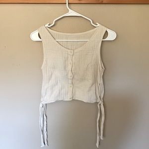 Ovate Cropped Cotton Gauze Tank
